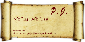 Pély Júlia névjegykártya